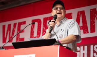 In June 2022, Nautilus general secretary Mark DIckinson addressed thousands of union supporters at the TUC's We Demand Better rally in London's Parliament Square. He called for workers to be urgently granted proper employment protections. Image: Anna Gordon
Image:In June 2022, Nautilus general secretary Mark DIckinson addressed thousands of union supporters at the TUC's We Demand Better rally in London's Parliament Square. He called for workers to be urgently granted proper employment protections. Image: Anna Gordon