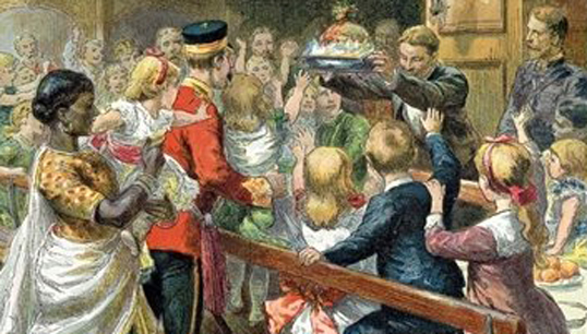Ayah at sea. Image: Christmas dinner at sea from the Graphic Christmas number 1889. Image:Ayah at sea. Image: Christmas dinner at sea from the Graphic Christmas number 1889.